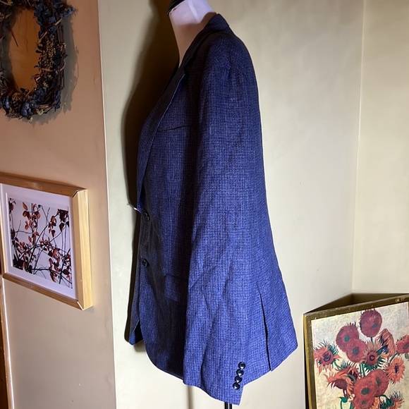 BONOBOS Size 44R Finest Italian Wool Suit Jacket Athletic Fit MARZOTTO MiniPlaid - Picture 7 of 16